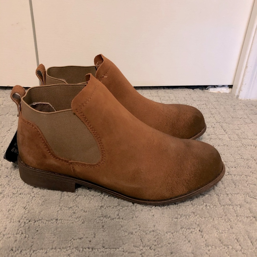 Brown Leather Steel Toe Chelsea Boots